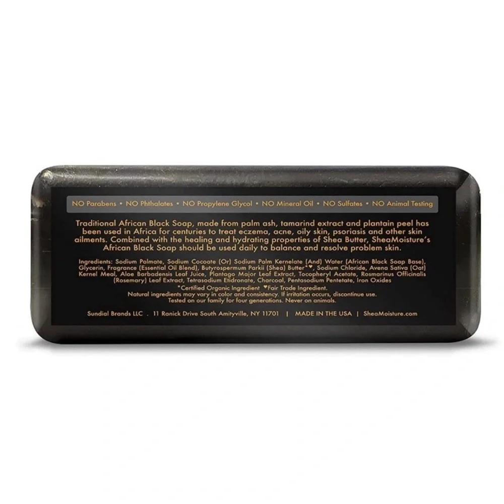 Shea Moisture African Black Soap Bar Acne Prone & Troubled Skin 2 pk